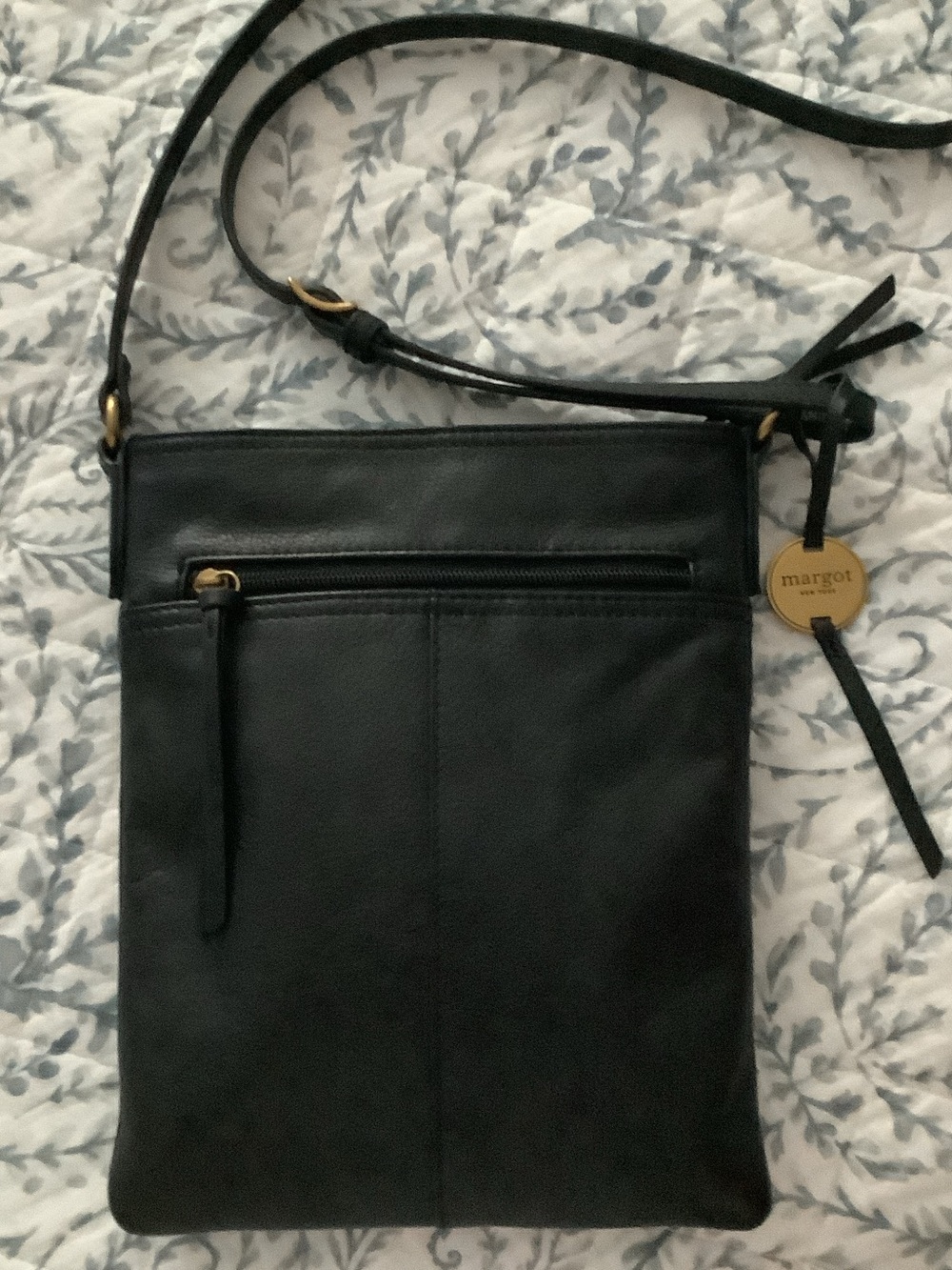 margot Black Leather Crossbody with Gold-Tone Turn-Lock - Picture 3 of 3